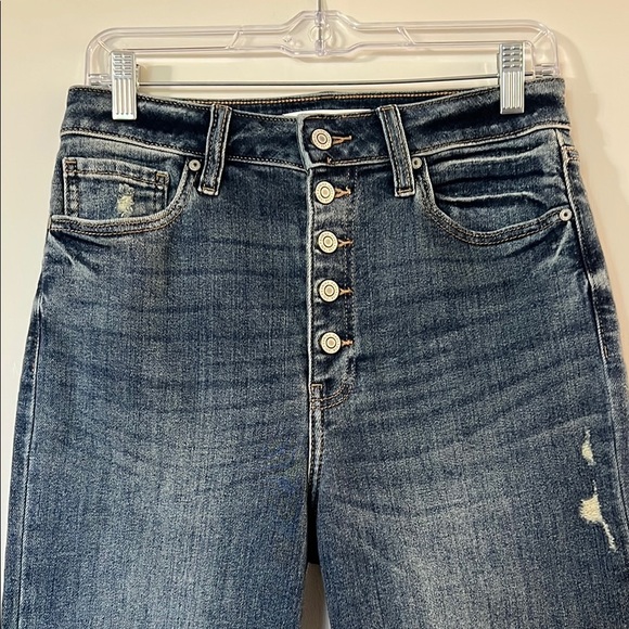 Eunina High Rise Button-Up Dark Blue Jeans - Picture 2 of 11